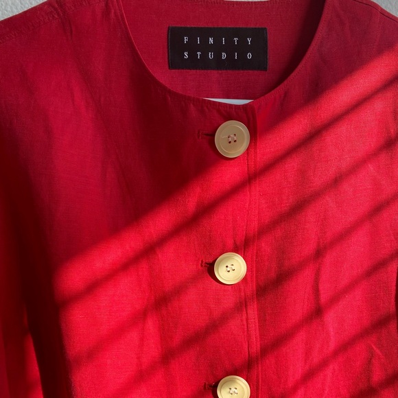 Red Button-Up Top - Picture 4 of 5
